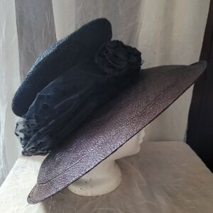 Womens Vintage Church Hat Dressy Bow Bridal Tea Party Kentucky Derby